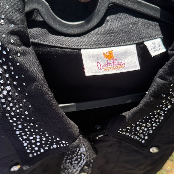 Quacker Factory Black bedazzled Collar vest w/functional pockets Sz.M - Picture 11 of 11